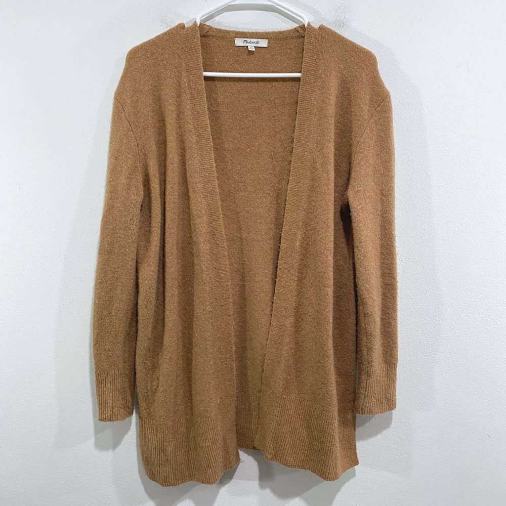 Madewell Womens‎ XS Brown Alpaca Merino Wool Blend Open Front Cardigan